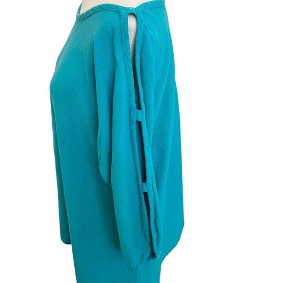 Oh My Gauze 100% Cotton Asymmetrical Tunic Top Turquoise Blue Size 2 = Large XL - Picture 2 of 6